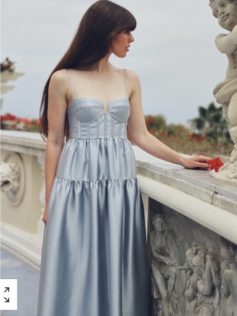 Maison Amory The Windsor Maxi Dress In Ash Blue — image 8 of 8